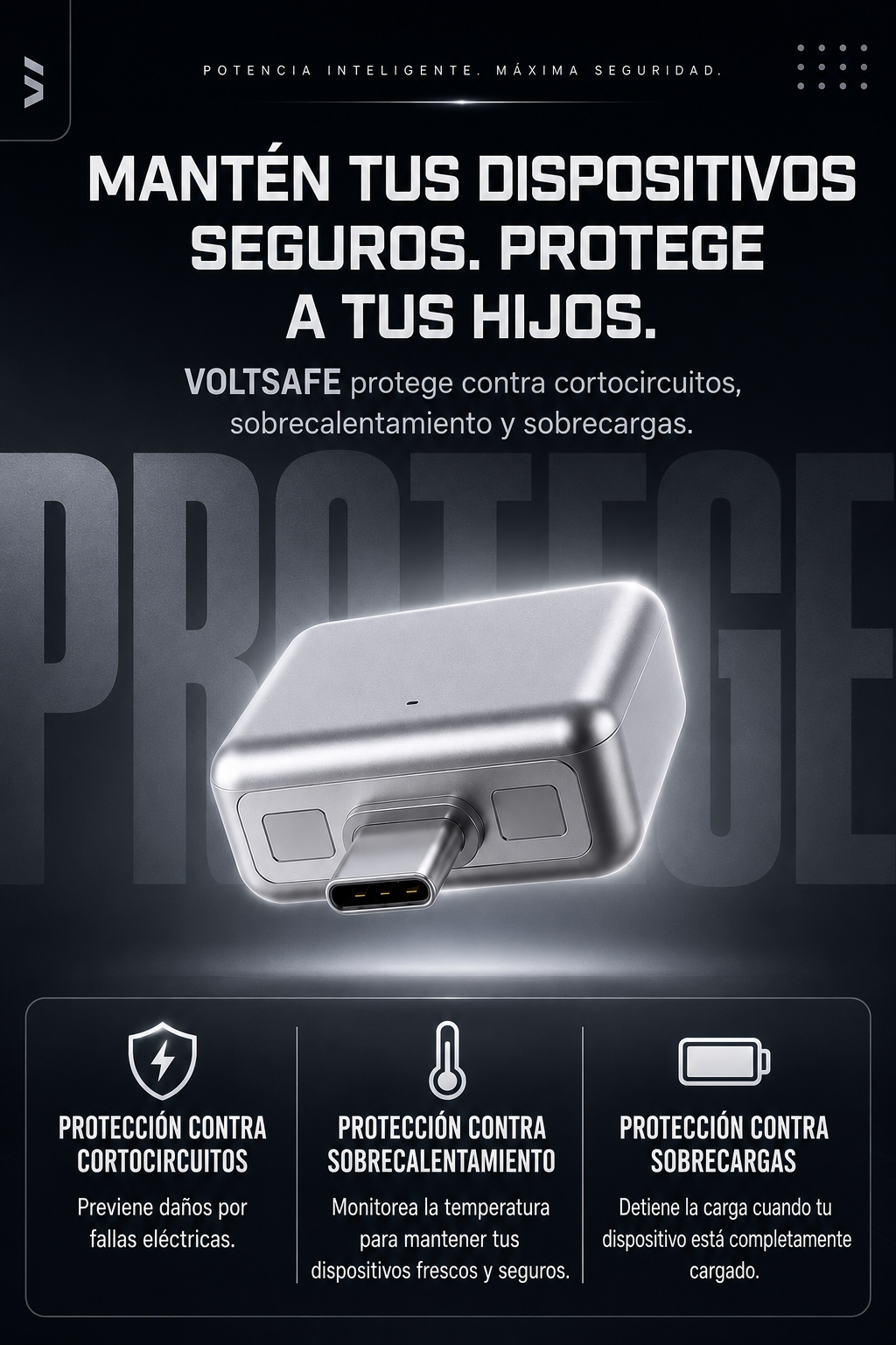 Adaptador de Carga Inteligente con Desconexión Automática (USB-C)
