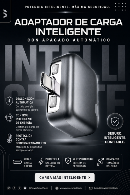 Adaptador de Carga Inteligente con Desconexión Automática (USB-C)