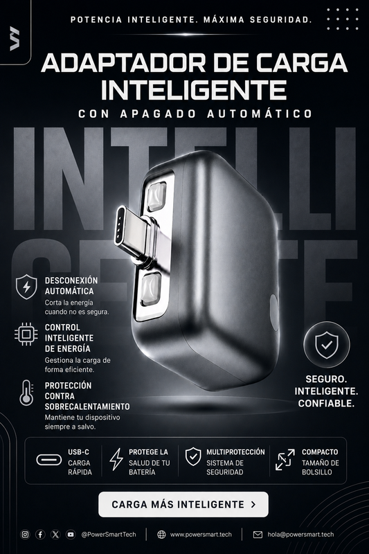 Adaptador de Carga Inteligente con Desconexión Automática (USB-C)