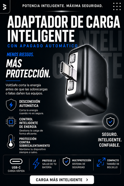 Adaptador de Carga Inteligente con Desconexión Automática (USB-C)
