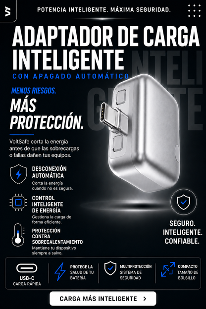Adaptador de Carga Inteligente con Desconexión Automática (USB-C)