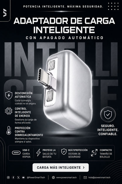 Adaptador de Carga Inteligente con Desconexión Automática (USB-C)