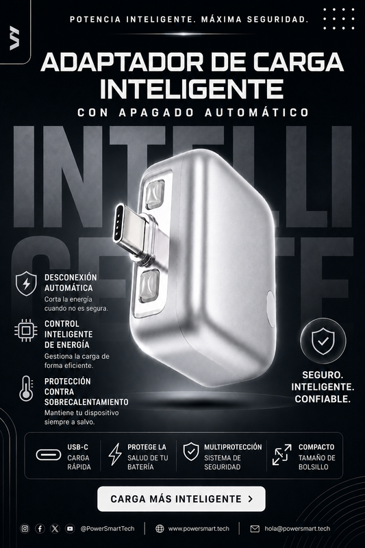 Adaptador de Carga Inteligente con Desconexión Automática (USB-C)